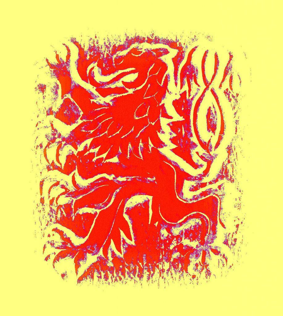 Löwe (digital) – Kerbschnitz-Motiv in digitaler Adaption von Herbert Mitterlehner