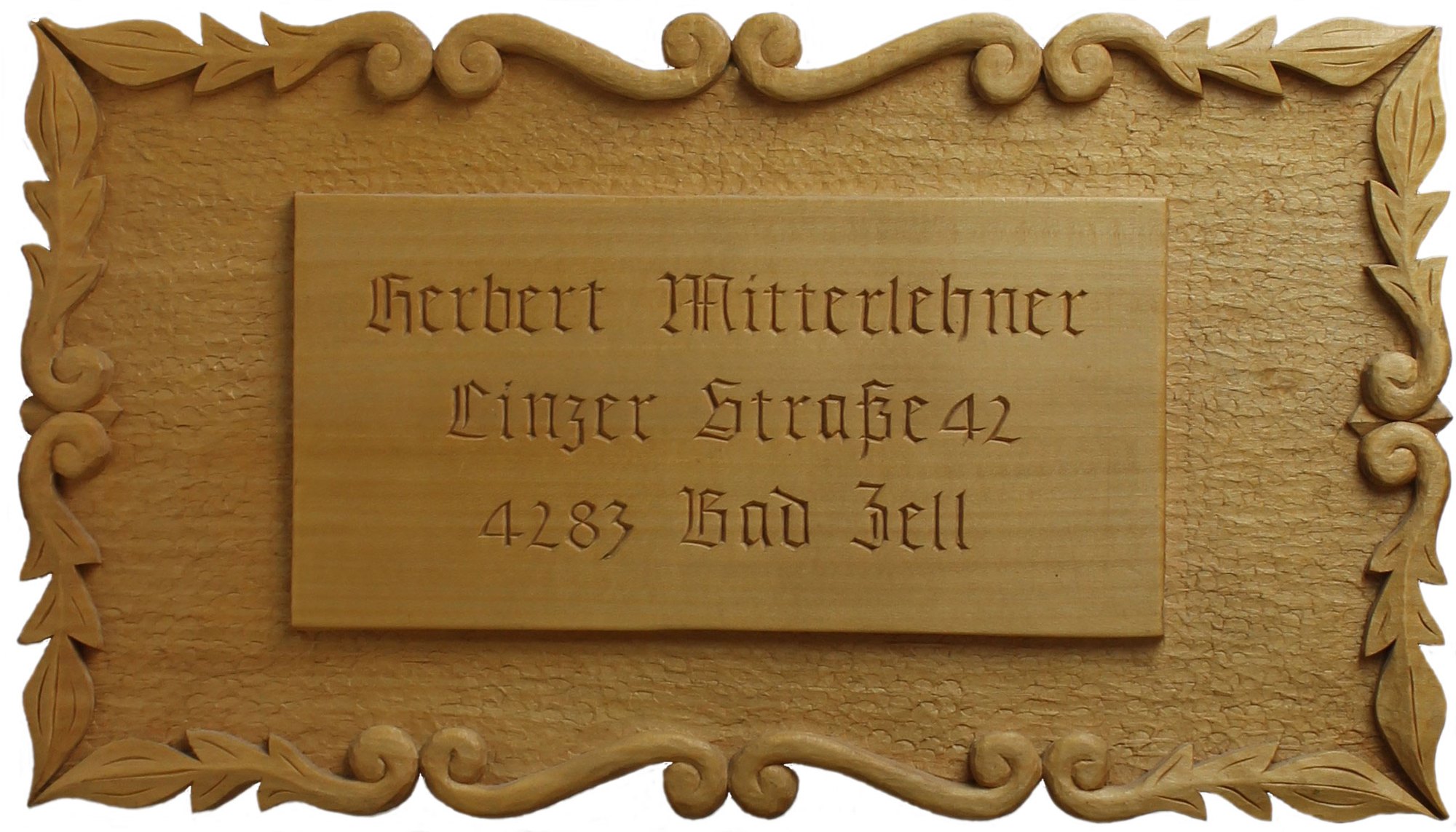 Visitenkarte Kerber Carving Art – Kerbschnitzarbeit von Herbert Mitterlehner