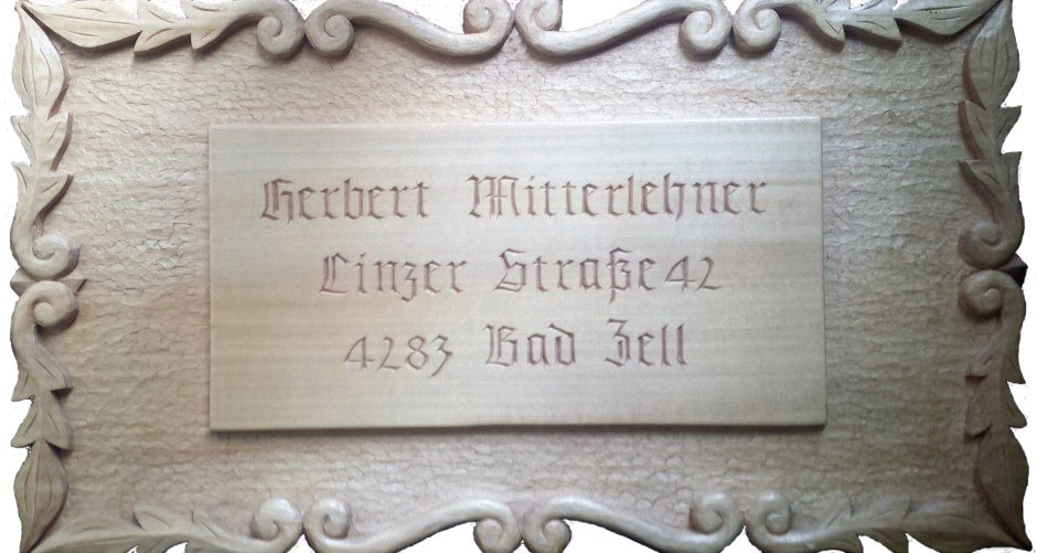 Visitenkarte Kerber Carving Art – Herbert Mitterlehner